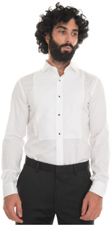 BOSS Glanzende Overhemd met Manchetknopen Boss , White , Heren - 2Xl,M,Xs