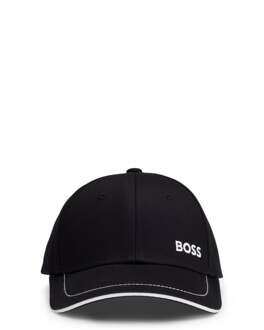Boss Green Cap-1 Heren Katoen-Twill Pet Met Logo Detail Zwart - One Size