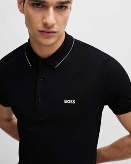 Boss Green Paule 4 Heren Poloshirt met Tipped Kraag NOS - maat XL Zwart