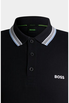 Boss Green Polo lange mouw plisy 10266738 01 50536609/409 - maat M Blauw