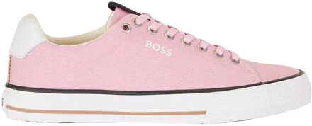 BOSS Heren Aiden Leren Tennistrainers (Roze)