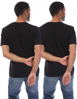 BOSS Heren Boss 2-pack T-shirt met V-hals in zwart - maat XL