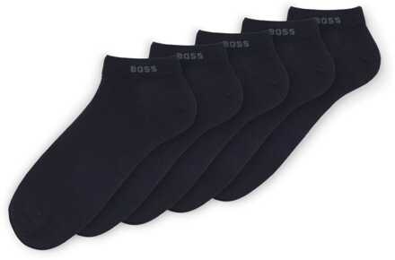 BOSS Heren Boss 5-pack enkelsokken in donkerblauw