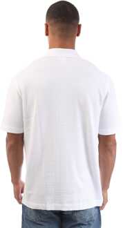 BOSS Heren Boss C-Palladio 120 Wafel Katoenen Overhemd in Wit - maat