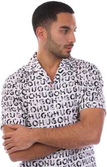 BOSS Heren Boss Ellino Shirt met Korte Mouw in Paars - maat L