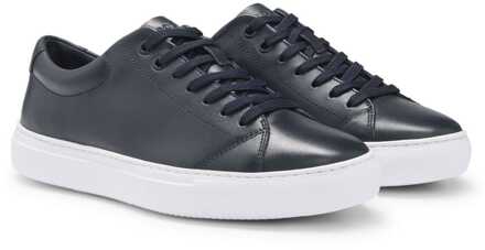 BOSS Heren Boss Enlight Leather Trainers in Donkerblauw - EU 40.5 / UK 7