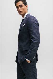 BOSS Heren Boss H-Genius Slim-Fit broek in donkerblauw