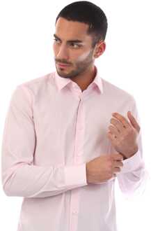 BOSS Heren Boss H-Hank-S-Kent-C1-232 overhemd in Roze - 17.75 inch