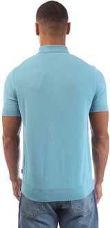 BOSS Heren Boss H-Iannotti gebreide polotrui in blauw - maat L