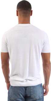 BOSS Heren Boss H-Jiovanni Sweater met korte mouwen en tip in wit - L