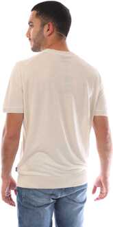 BOSS Heren Boss H-Jiovanni Sweater met korte mouwen en tip in wit - maat 2XL