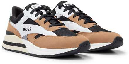 BOSS Heren Boss Kurt hardlooptrainers in Bruin - maat