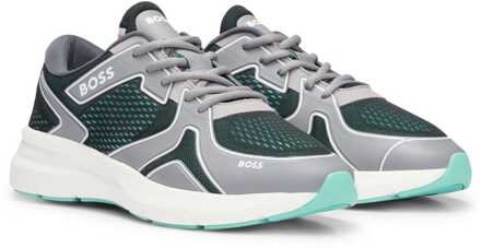 BOSS Heren Boss Owen hardlooptrainers in grijs - maat EU 39/ UK 6