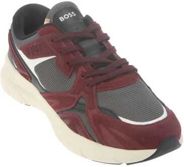 BOSS Heren Boss Owen hardlooptrainers in Rood - maat