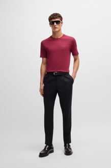 BOSS Heren Boss Rubberprint Logo T-shirt in Rood - maat