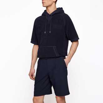 BOSS Heren Boss Sealy 09 Korte Mouw Sweatshirt met Capuchon in Navy Blauw