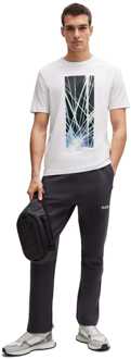 BOSS Heren Boss Seizoensgebonden Kunstwerk T-shirt in Wit - maat XL