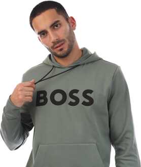 BOSS Heren Boss Soody Zone Sweatshirt in Groen - maat L
