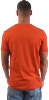 BOSS Heren Boss Tales Logo Patch T-shirt in Oranje - maat