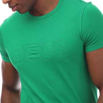 BOSS Heren Boss Teebo Logo Detail T-shirt in Groen - maat XL