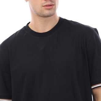 BOSS Heren Boss Thompson Signature Stripe Cuffs T-shirt in Donkerblauw - 3XL