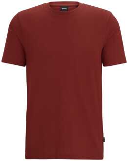 BOSS Heren Boss Tiburt Bubble Jacquard Structure T-shirt in Bruin - maat M