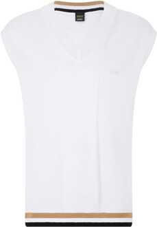 BOSS Heren Boss Vollino Sweater in Wit - maat