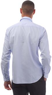 BOSS Heren C-Hal Micro Geruit Overhemd (Blauw)