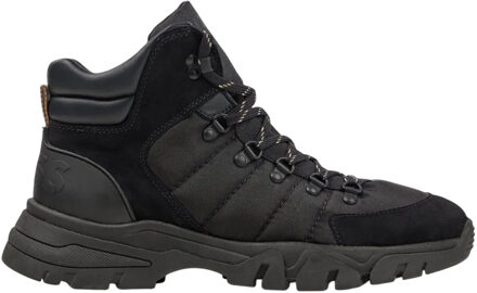 BOSS Heren Chester Leren Enkellaarsjes (Zwart) - maat