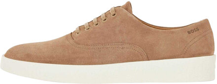 BOSS Heren Clay Suede Tennistrainers (Beige)