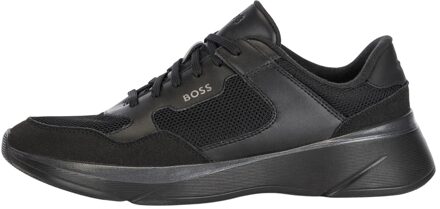 BOSS Heren Dean Leren Hardlooptrainers (Zwart)