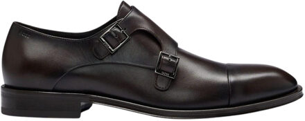 BOSS Heren Derrek Leather Double Monk Strap Oxfords (Bruin) - EU 39/ UK 6