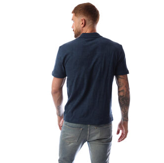 BOSS Heren Doubletowel Poloshirt (Blauw)