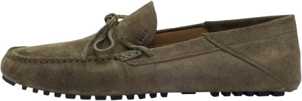 BOSS Heren Driver Suede Mocassins (Groen)