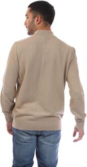 BOSS Heren Ebrando-P Quarter Zip Trui (Beige) - maat XL