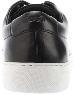 BOSS Heren Enlight Leren Trainers (Zwart)