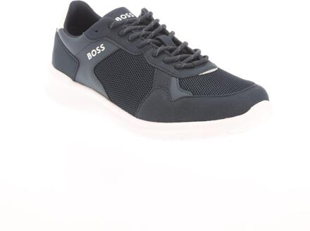 BOSS Heren Extreme Suede Hardlooptrainers (Donkerblauw/Wit) - maat