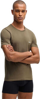 BOSS Heren Geborduurd Logo T-shirt (Set van 3) (Wit/bruin/zwart) Veelkleurig