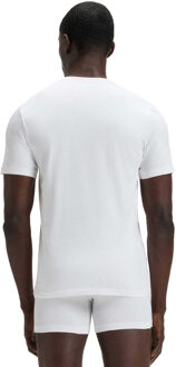 BOSS Heren Geborduurd Logo T-shirt (Set van 3) (Wit/Zwart/Donkergrijs) Veelkleurig