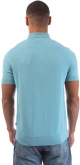 BOSS Heren H-Iannotti Gebreid Poloshirt (Blauw)