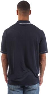 BOSS Heren H-Jiovanotto Linnen Blend Gebreid Poloshirt (Blauw) - maat 2XL