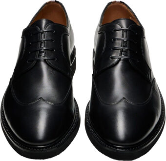 BOSS Heren Jerrard Leren Derby Schoenen (Zwart) - EU 47.5 / UK 12