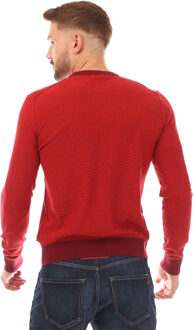 BOSS Heren Kapoko gebreid katoenen sweatshirt (Rood) - maat 2XL