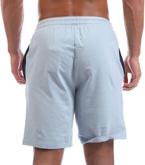 BOSS Heren Katoenen Geborduurde Logo Stretch Shorts (Blauw)