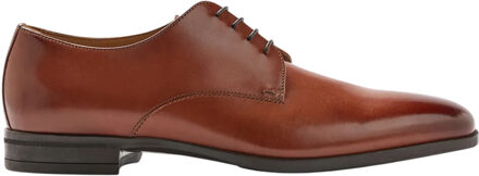 BOSS Heren Kensington Leren Derby Schoenen (Bruin)