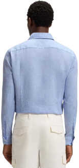 BOSS Heren L-Hays Linnen Slim Overhemd (Turquoise) Lichtblauw - 17 inch