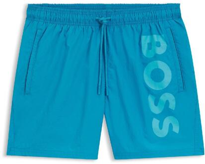 BOSS Heren Logo Gedrukte Zwemshorts (Turquoise) - S