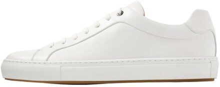 BOSS Heren Mirage Leren Tennistrainers (Wit)