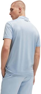 BOSS Heren Paddy Tech Contrast Logo Poloshirt (Blauw) - maat XL