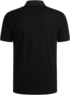 BOSS Heren Paule Gestreepte Poloshirt met V-hals (Zwart) - maat XL